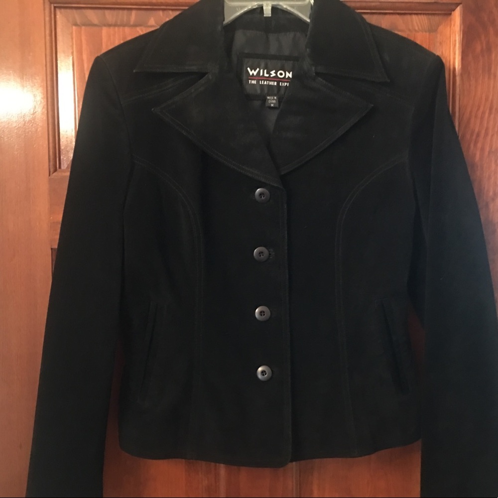 Wilsons leather black suede jacket.